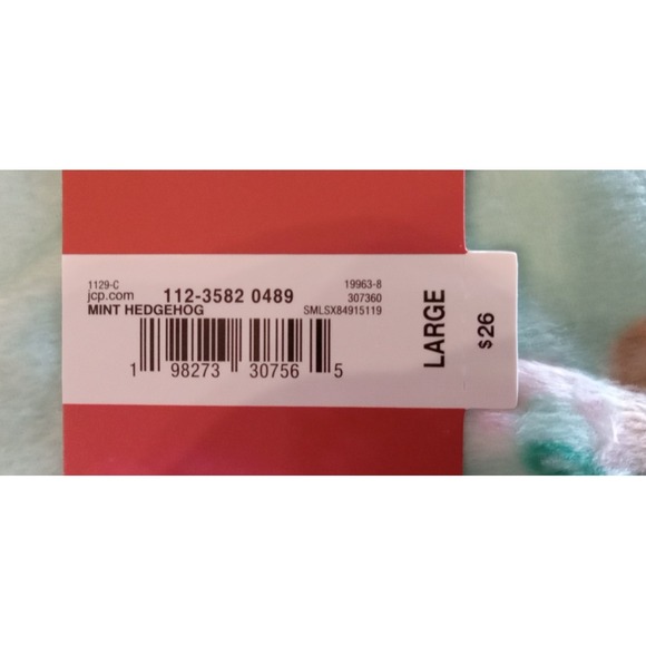 Sleep Chic Cozy Pants with Socks Women's Size Large Mint Hedgehog NWT - Picture 7 of 8